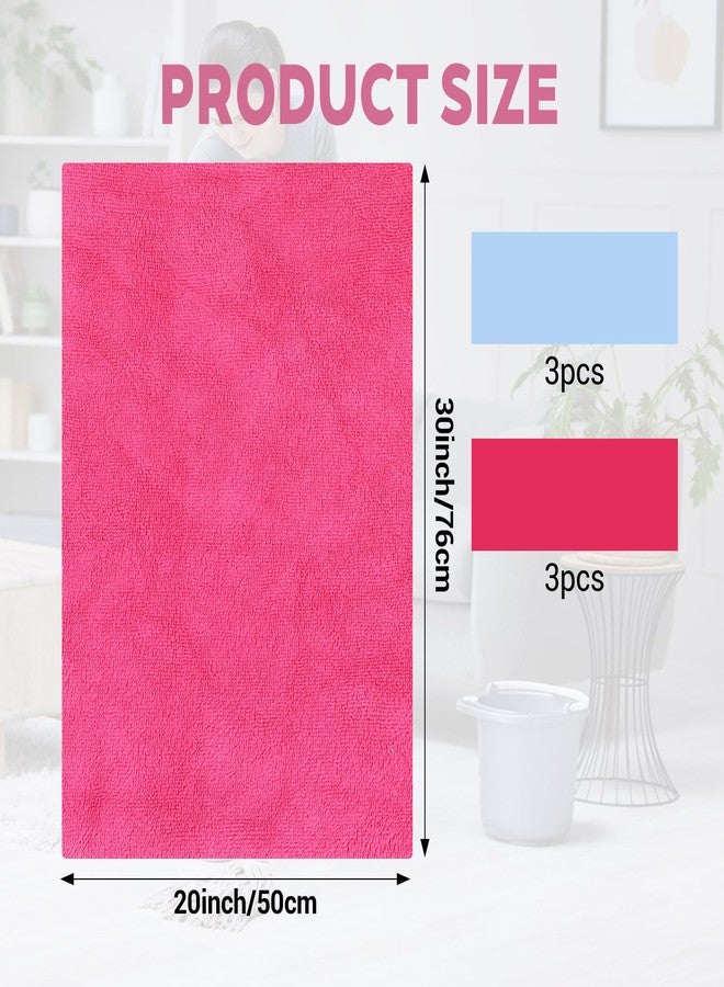 AojSup 6 Pcs Multicolor Extra Large Microfiber Cleaning Cloth 30 x 20 Inch Reusable Thick Cleaning Towel Washable Solid Color Microfiber Towel for Home Office Window Cars Glass - Image 2